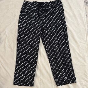 Men’s Black and White Friends Print Pants